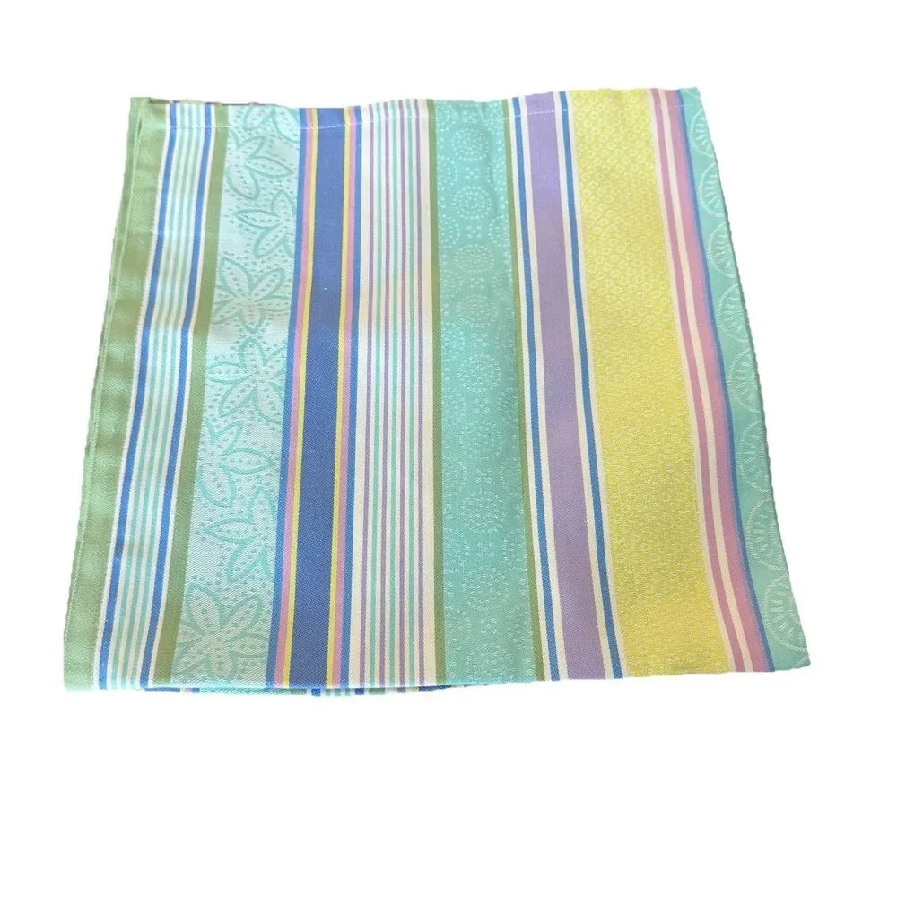 XOCHI Melisande Lilac Striped Cloth Dinner Napkins Set of 3 Cotton 22x22 NWT New